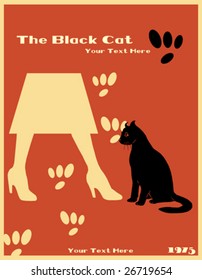 poster retro design - the black cat