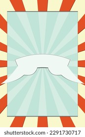 poster in retro style with ribbon and rays