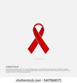 Poster, ribbon, health. world aids day. Stop AIDS - 1st December. The red ribbon is the universal symbol of awareness and support for people living with HIV. solidarity of people living with HIV AIDS.