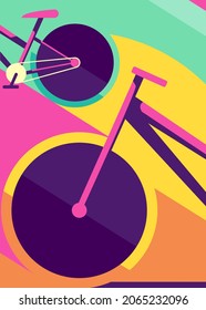 Poster with road bike. Placard design in flat style.