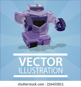 poster robot on a blue background