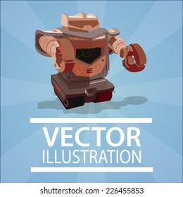 poster robot on a blue background