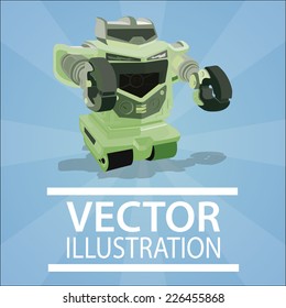 poster robot on a blue background