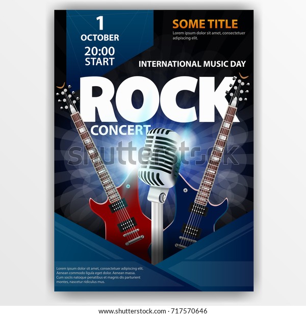 Poster Rock Concert International Music Day Stock Vector Royalty Free 717570646