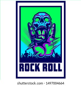 POSTER ROCK AND ROLL VECTOR ILLUSTRATION