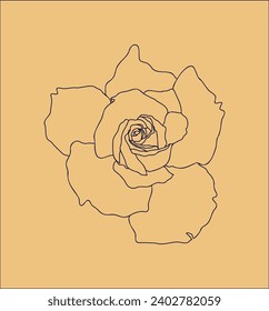 Poster with rose in vintage style