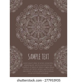 Poster with round ornaments and place for text. Vector illustration