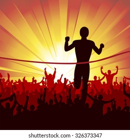  Poster running man. Finish.