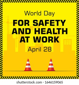 Poster Safety Health Work World Day Stock Vector (Royalty Free ...