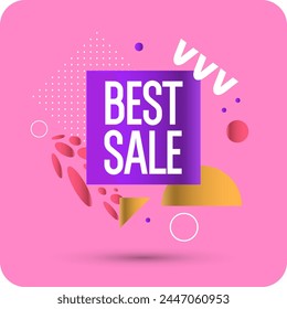 Poster sale. Bright abstract background with various geometric elements. A composition of various shapes. A template for creative work.