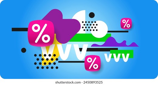 Poster sale. Bright abstract background with various geometric elements. A composition of various shapes. A template for creative work.