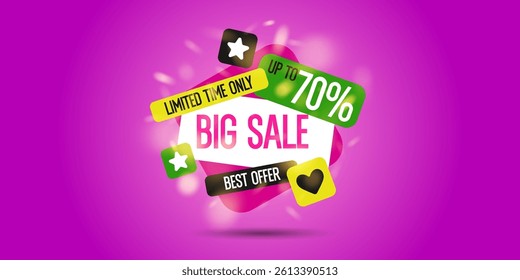 Poster sale. Bright abstract background with various geometric elements. A composition of various shapes. A template for creative work.