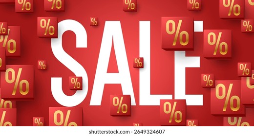 Poster sale. Bright abstract background with various geometric elements. A composition of various shapes. A template for creative work.