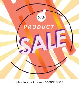 Poster with sale discount geometric pattern for decorative design. Creative background concept. Geometric line pattern. Vector abstract graphic design.