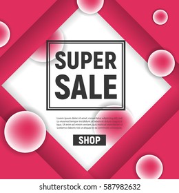   Poster sale with frame template for website, flyer