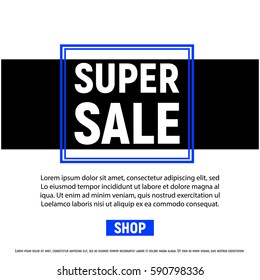 Poster sale with frame template for website, flyer