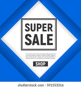 Poster sale with frame template for website, flyer