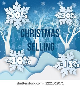 Poster for the sale of goods for Christmas. discounts for the holiday. promotion and sale