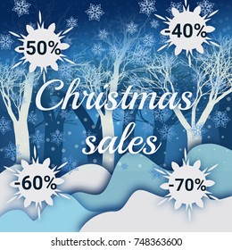 Poster for the sale of goods for Christmas. discounts for the holiday. promotion and sale