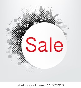 Poster With Sale Speech Bubble, Isolated On Grey Background, Vector Illustration