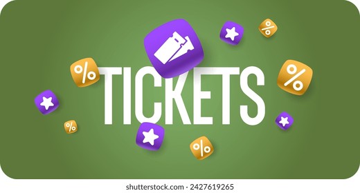 Poster sale of tickets. Modern vector graphics. Vector illustration