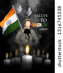 poster for salute indian army and creative design illustration with brush stock