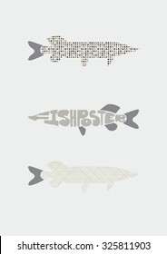 Poster in Scandinavian style, fish print.
