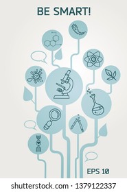 Poster for science and education, vector illustration