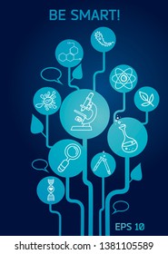 Poster for science and education, vector illustration