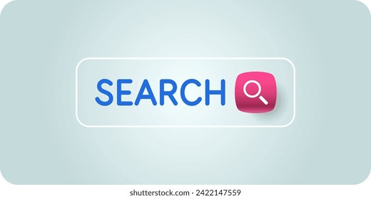 A poster with a search bar. Search for useful information on request. Vector graphics in a modern style. Design elements for creativity.
