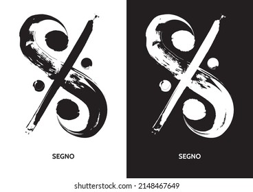 Poster of Segno. Mark used with dal segno. Musical symbols aesthetics.