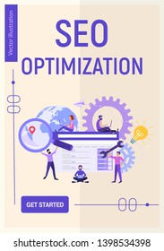 Poster SEO optimization concept vector illustration