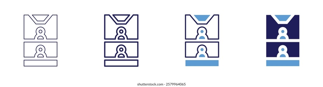 Poster session icon in 4 different styles. Thin Line, Line, Bold Line, Duotone. Duotone style. Editable stroke.