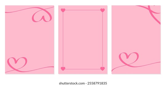 poster set colletion for valentine's day. celebrating valentine's Day on 14 February. Wallpaper, flyer, poster, banner, card.