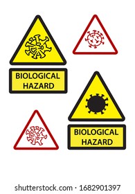 poster set coronavirus, pandemic, health prevention, medicine, medical mask, biological hazard