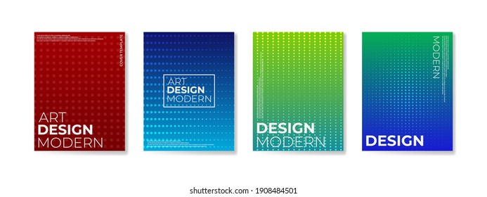 Poster set with gradient shapes composition background for corporate brochure and banner