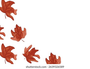 poster with a set of maple tree leaf icons in the colors of the Canadian flag without a background, for Canada Day or autumn design