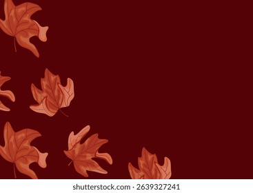 poster with a set of maple tree leaf icons in the colors of the Canadian flag on a red background, for Canada Day or autumn design