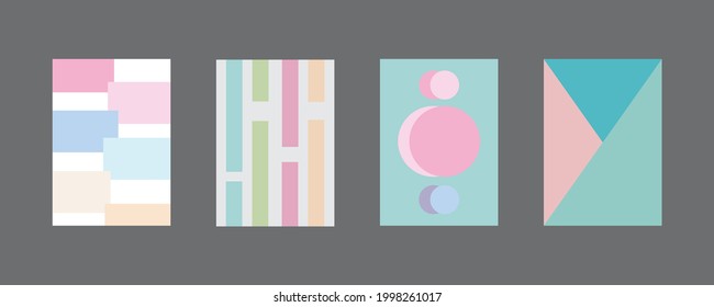 poster set in pastel colors and in a4 size