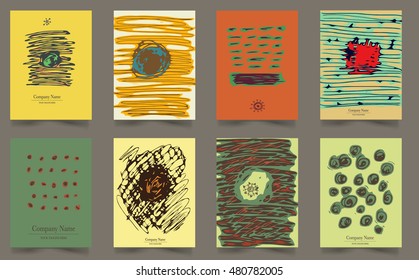 Conjunto de tarjetas creativas vintage con texturas de carpintería dibujada a mano hechas con tinta. Patrones para carteles, carteles, volantes y diseños de pancartas. Afiche. Afiche. Afiche. Afiche. Afiche de afiche 