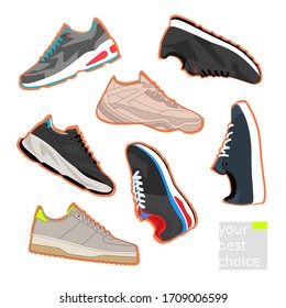 poster with shoes on a white background