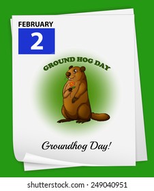 A poster showing the 2nd of February on a green background