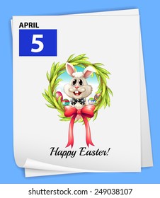 A poster showing the 5th of April on a blue background