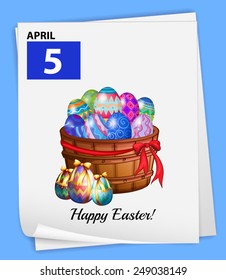 A poster showing the 5th of April on a blue background