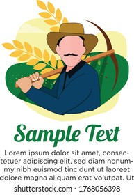 Poster showing farmer with axe on shoulder