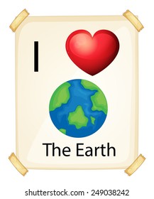 A poster showing the love of Earth on a white background