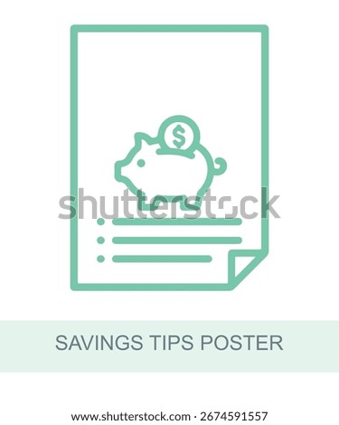 Poster showing saving habits icon