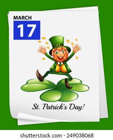 A poster showing St. Patrick's day on a green background