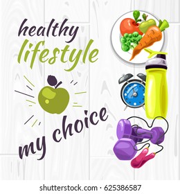 Poster shows elements of healthy lifestyle