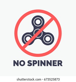 A poster and a sign prohibiting the use. No spinners. Vector illustration.